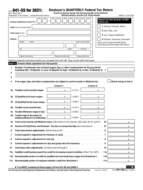 Printable 941 Forms For 2021