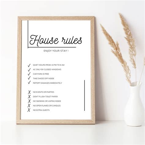 Printable Airbnb House Rules Template