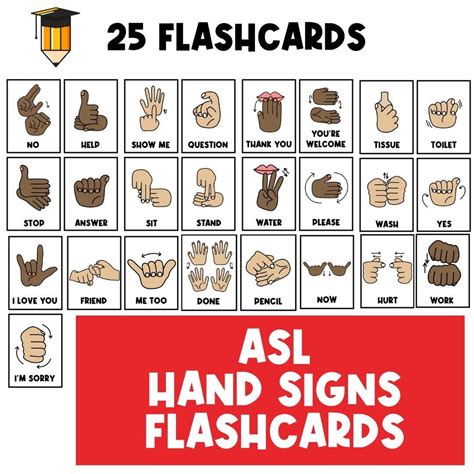 Printable Asl Flash Cards
