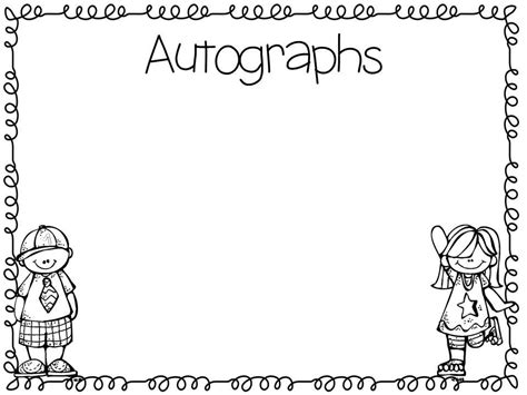 Printable Autograph Page Template