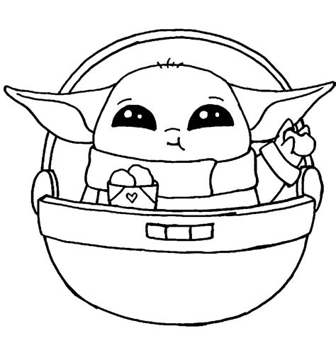 Printable Baby Yoda Coloring Pages