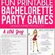 Printable Bachelorette Games