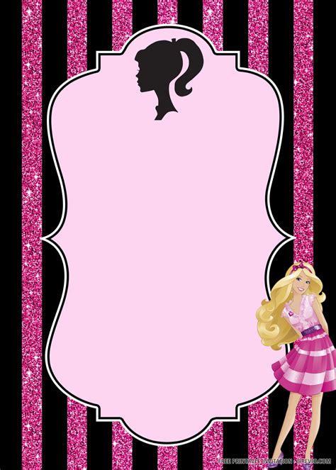 Printable Barbie Invitation Template
