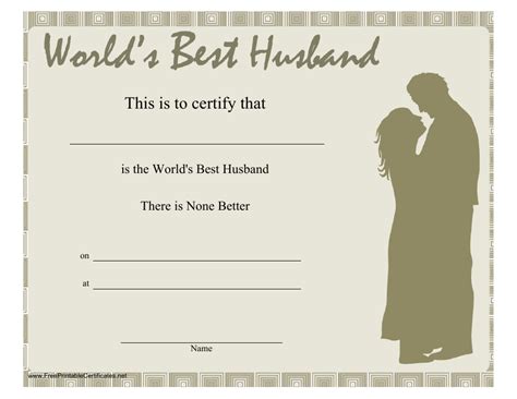 World's Best Husband Certificate Template Download Printable PDF