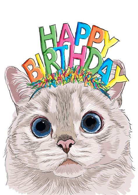 Printable Birthday Cards With Cats