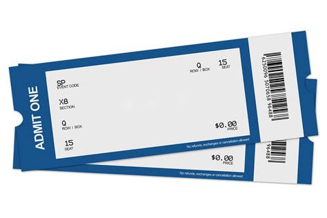 Printable Blank Football Ticket Template