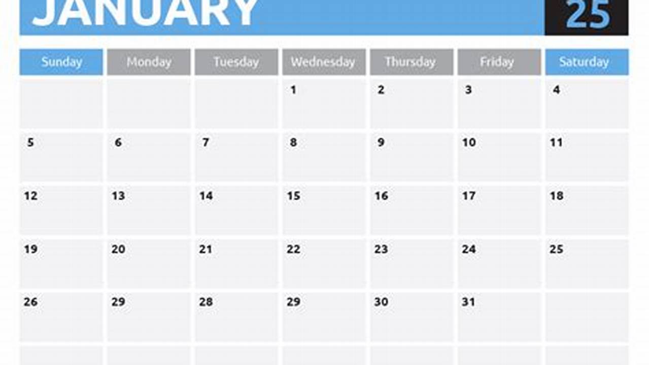 Printable Block Calendar 2025
