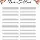 Printable Book Lists By Author