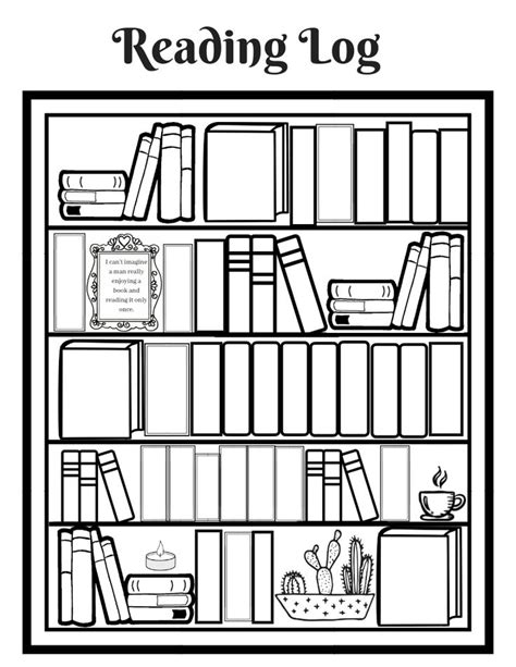 Printable Bookshelf Reading Log