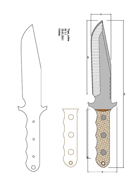 Printable Bowie Knife Template