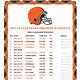Printable Browns Schedule