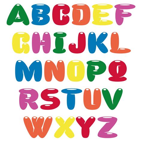 Printable Bubble Letters In Color