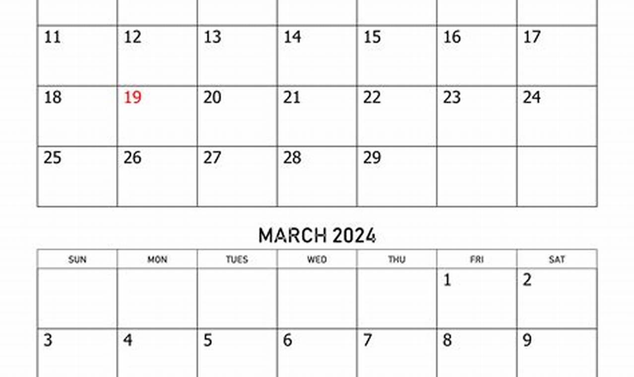 Printable Calendar 2024 February March