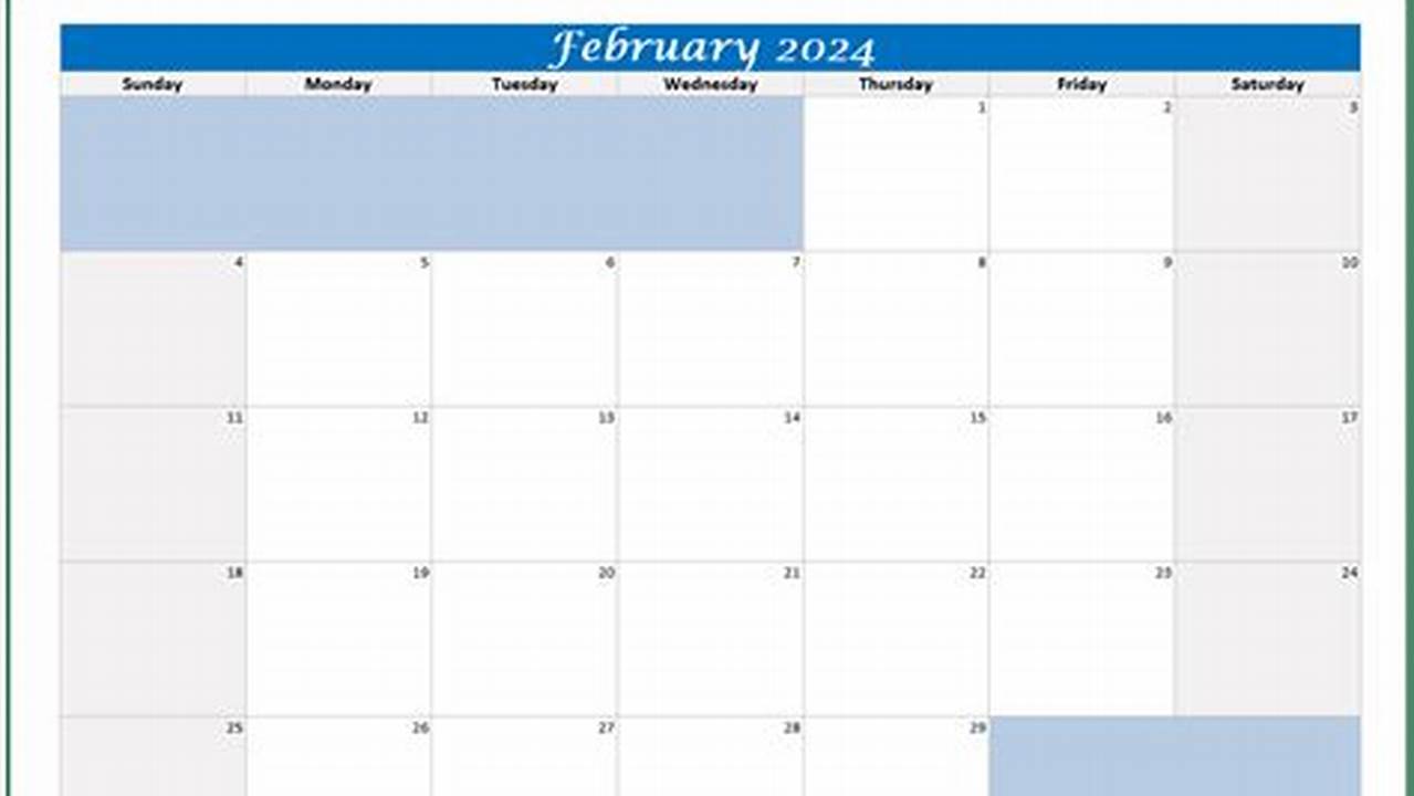 Printable Calendar 2024 Free Excel