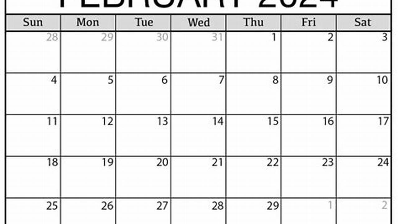 Printable Calendar Feb 24