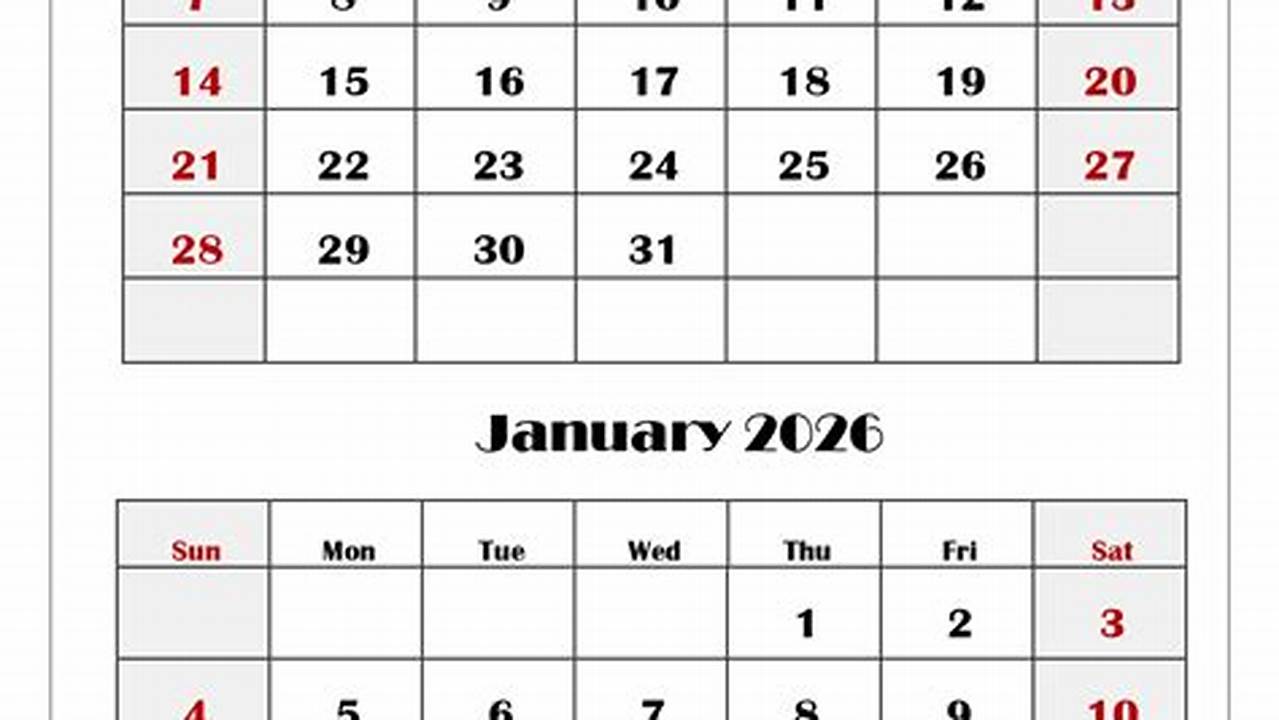 Printable Calendar For December 2025 And January 2025