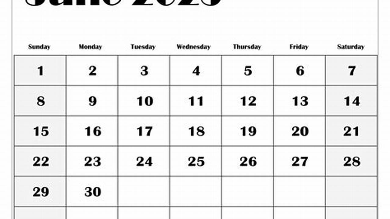 Printable Calendar For June And July 2025