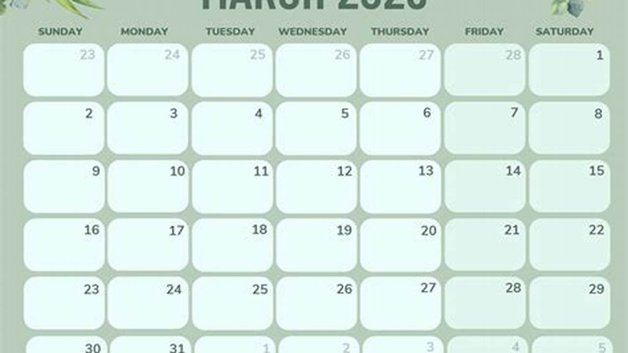 Printable Calendar For March 2025