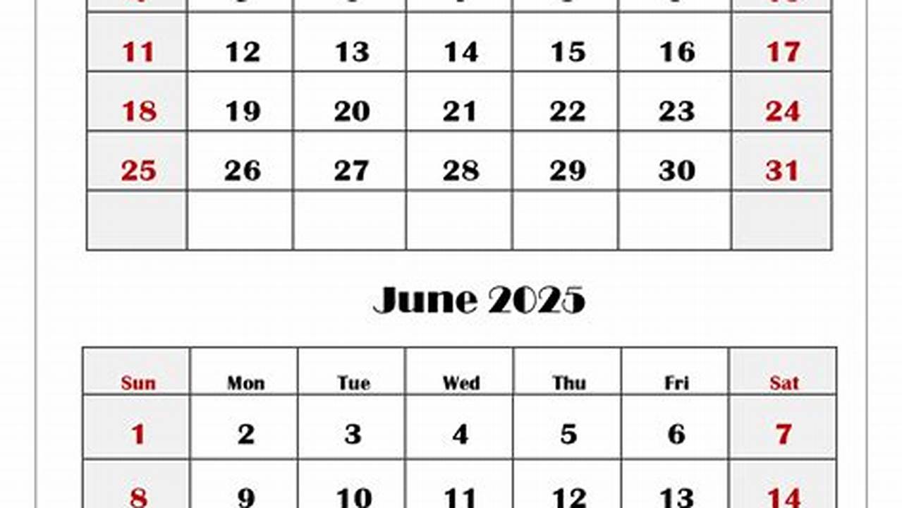Printable Calendar For May And June 2025