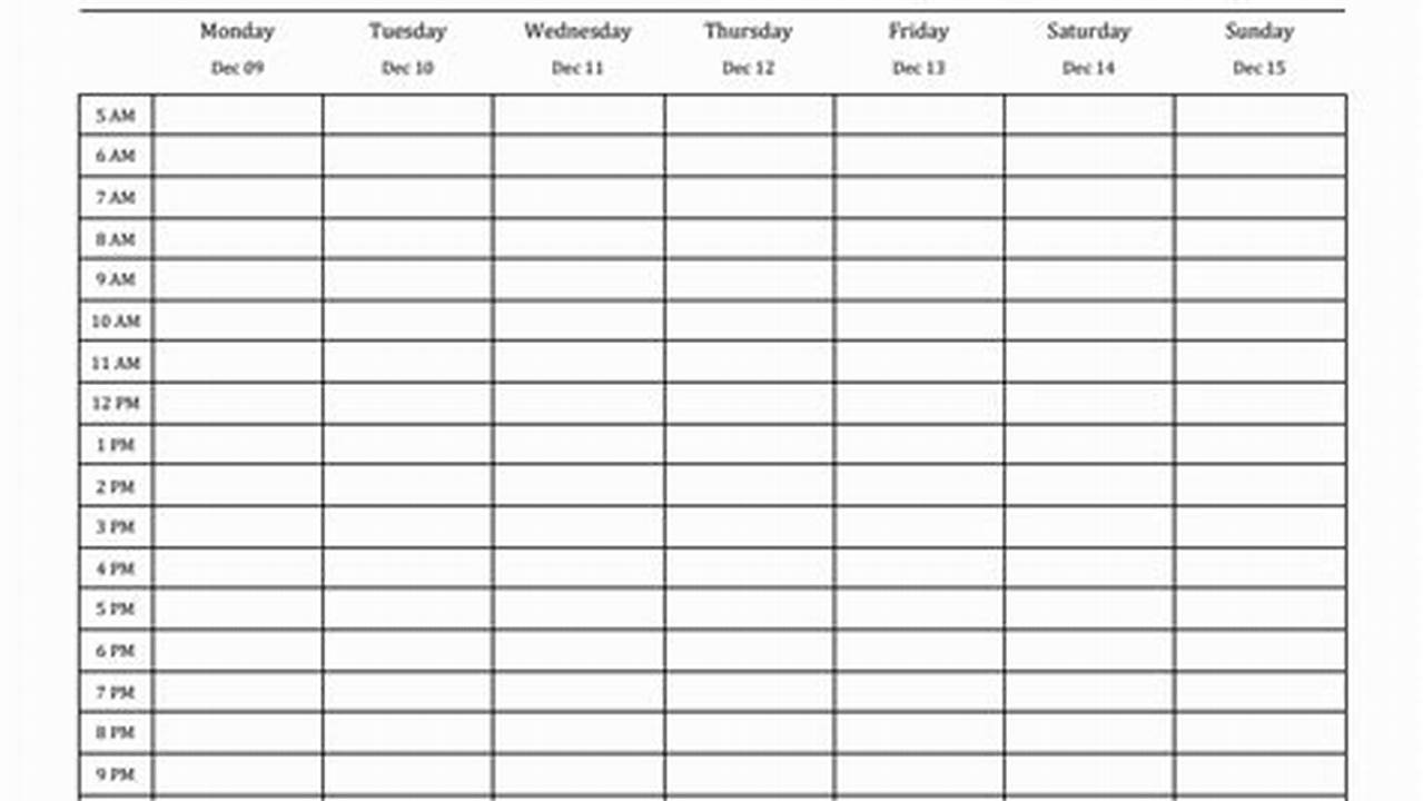 Printable Calendar With Time Slots 2024