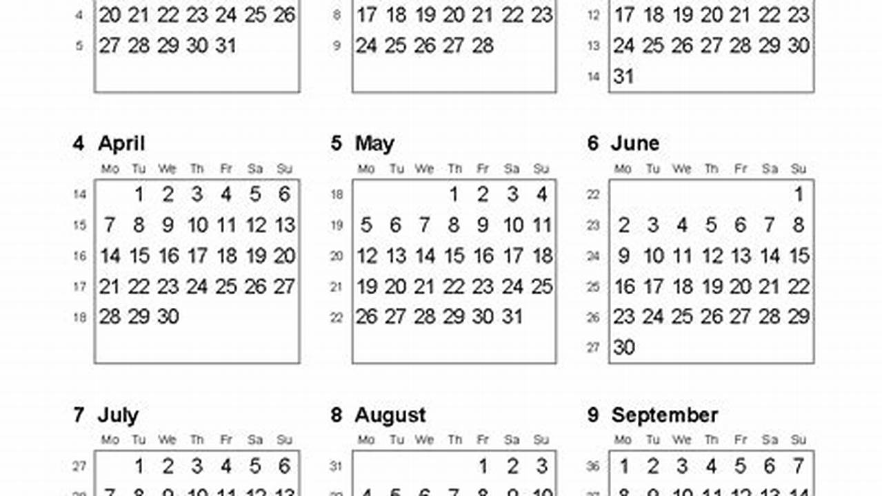 Printable Calendar With Week Numbers 2025 Template