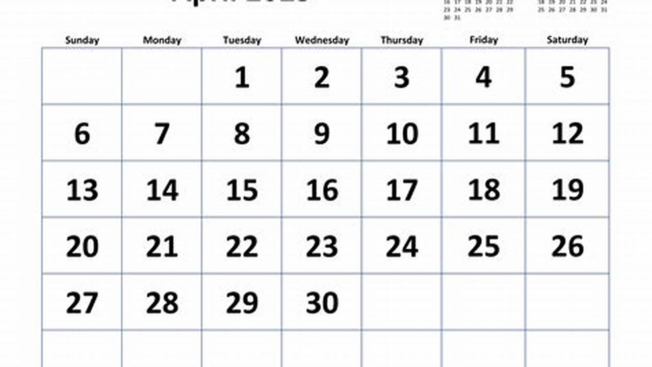 Printable Calendars 2025 April