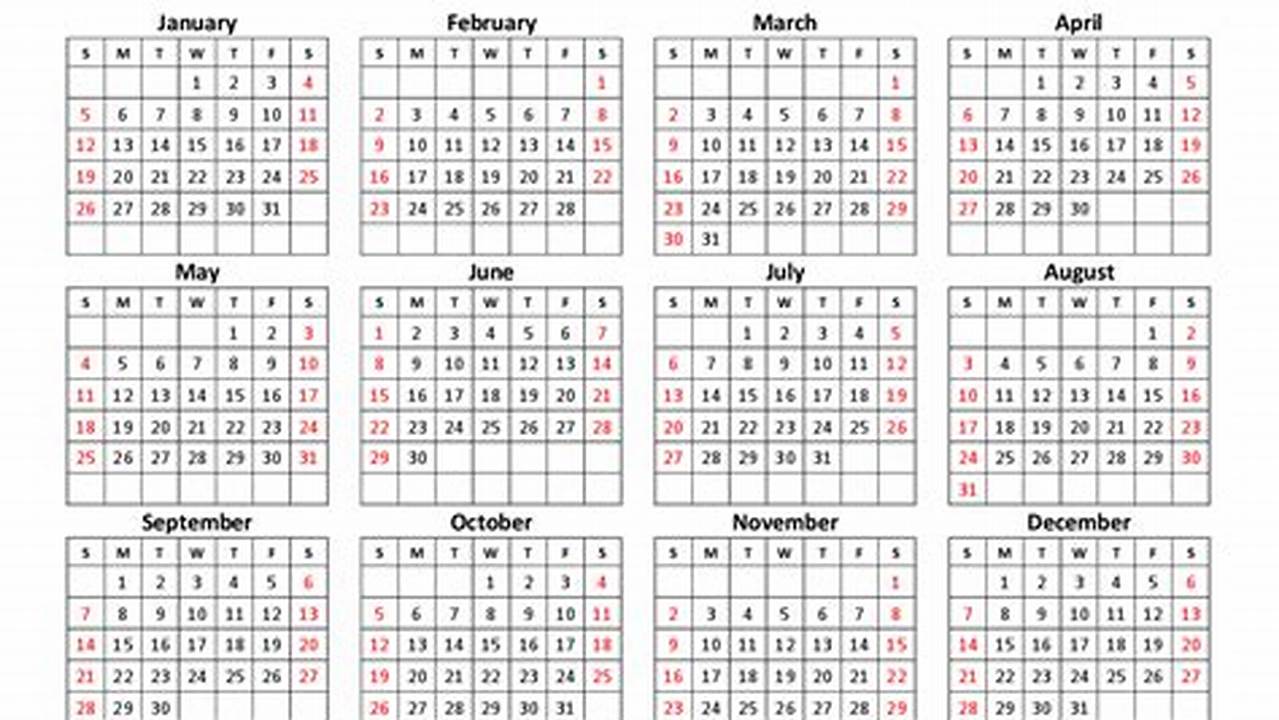 Printable Calendars 2025 Excel