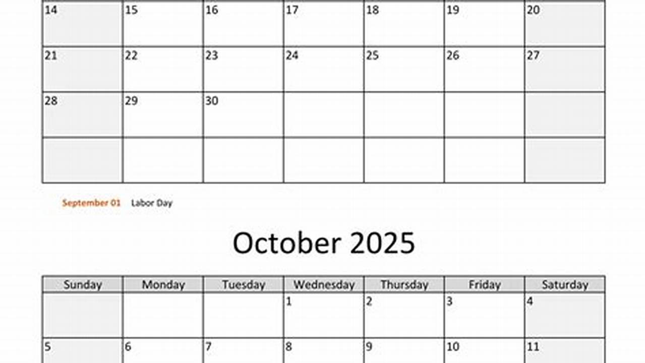 Printable Calendars September And October 2025