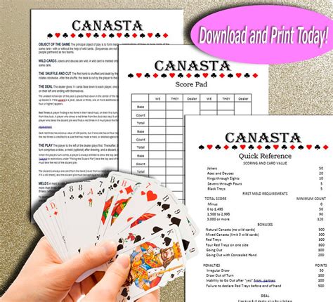 Printable Canasta Rules For 2 Players