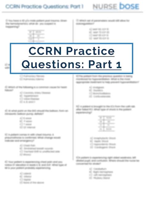 Printable Ccrn Study Guide