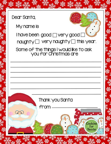 Printable Christmas Letter To Santa