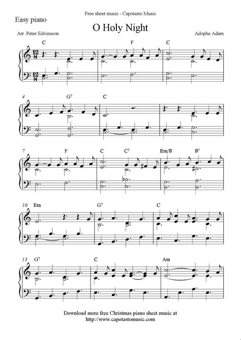 Printable Christmas Music For Piano