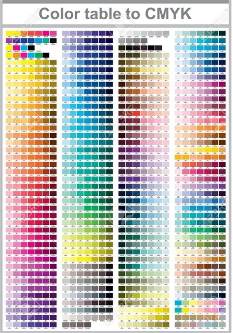 Printable Cmyk Color Chart