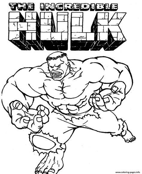 Printable Coloring Pages Hulk