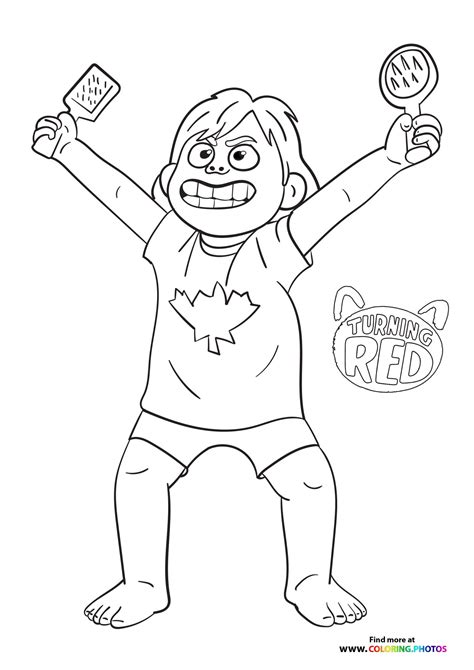 Printable Coloring Turning Red Coloring Pages