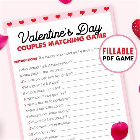 Printable Couples Games Dice