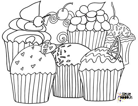 Printable Cupcake Coloring Sheets