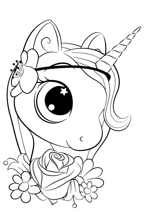 Printable Cute Unicorn Coloring Pages