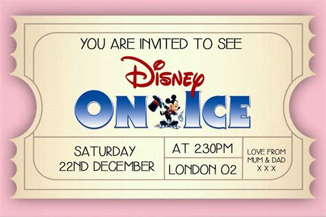 Printable Disney On Ice Ticket Template