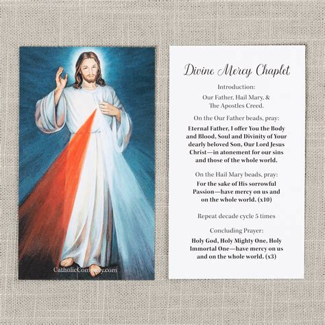 Printable Divine Mercy Prayer Card