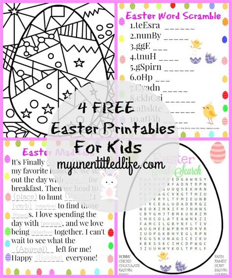 Printable Easter Activity Sheets