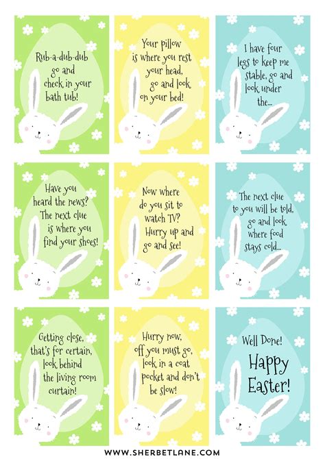 Printable Easter Scavenger Hunt Clues