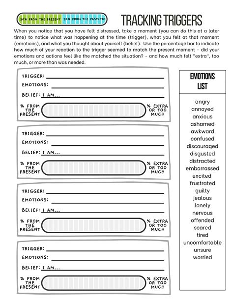 Printable Emotional Triggers Worksheet