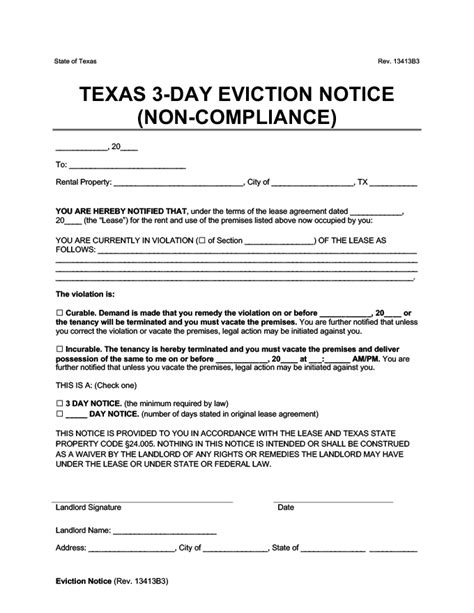 Printable Eviction Notice Texas