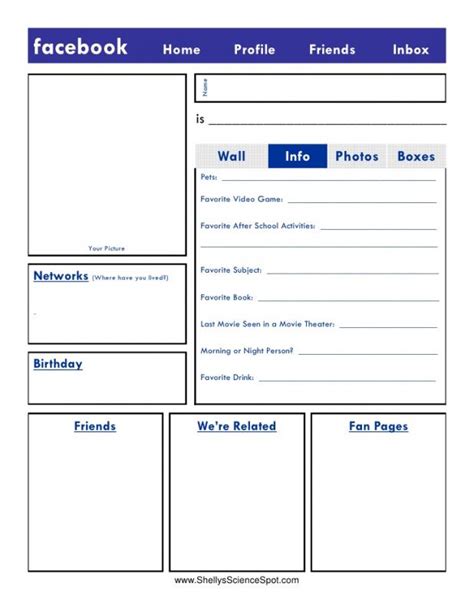 Facebook Template For Students Printable Printable Templates