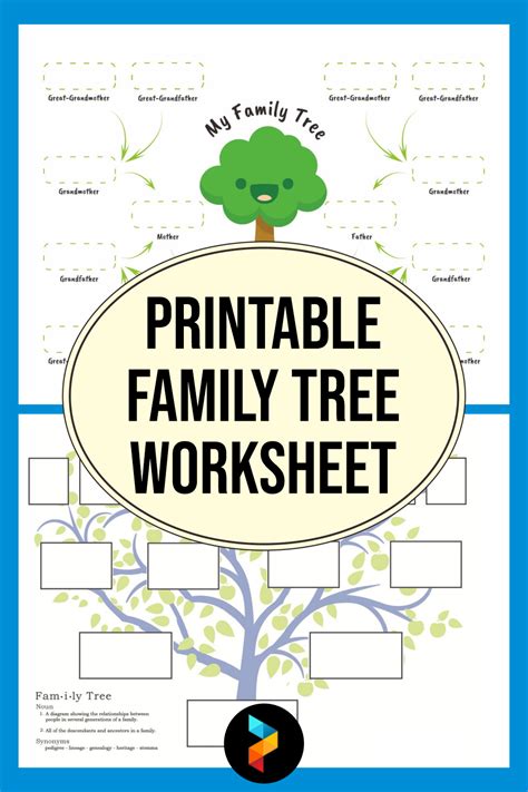 Printable Family Tree Worksheet Pdf