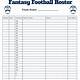 Printable Fantasy Football Roster Sheet