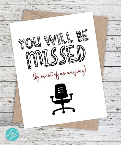Printable Farewell Card For Coworker