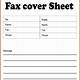 Printable Fax Cover Sheet Free