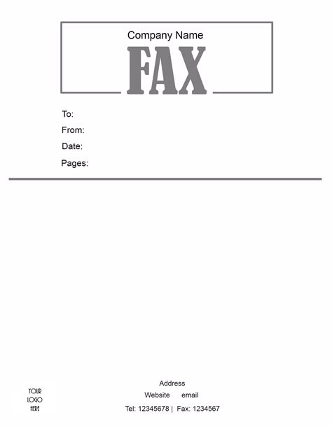 Free Printable Generic Fax Cover Sheet Template [PDF]